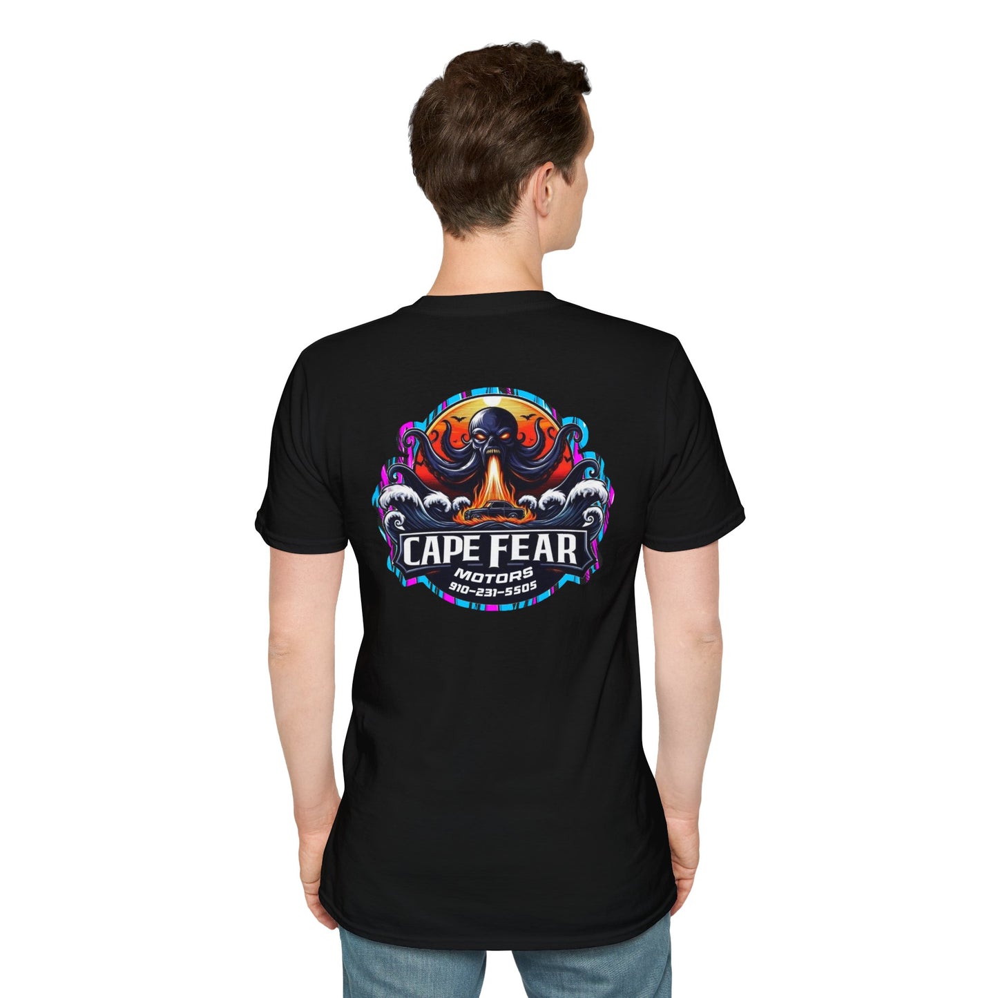 Cape Fear Motors Unisex Softstyle T-Shirt | Graphic Tee, Gift for Car Enthusiasts, Retro Motocross Shirt, Summer Casual Wear