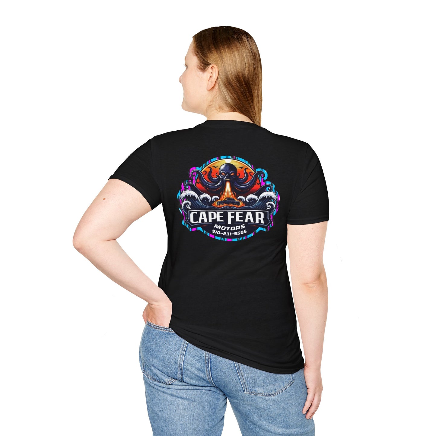 Cape Fear Motors Unisex Softstyle T-Shirt | Graphic Tee, Gift for Car Enthusiasts, Retro Motocross Shirt, Summer Casual Wear