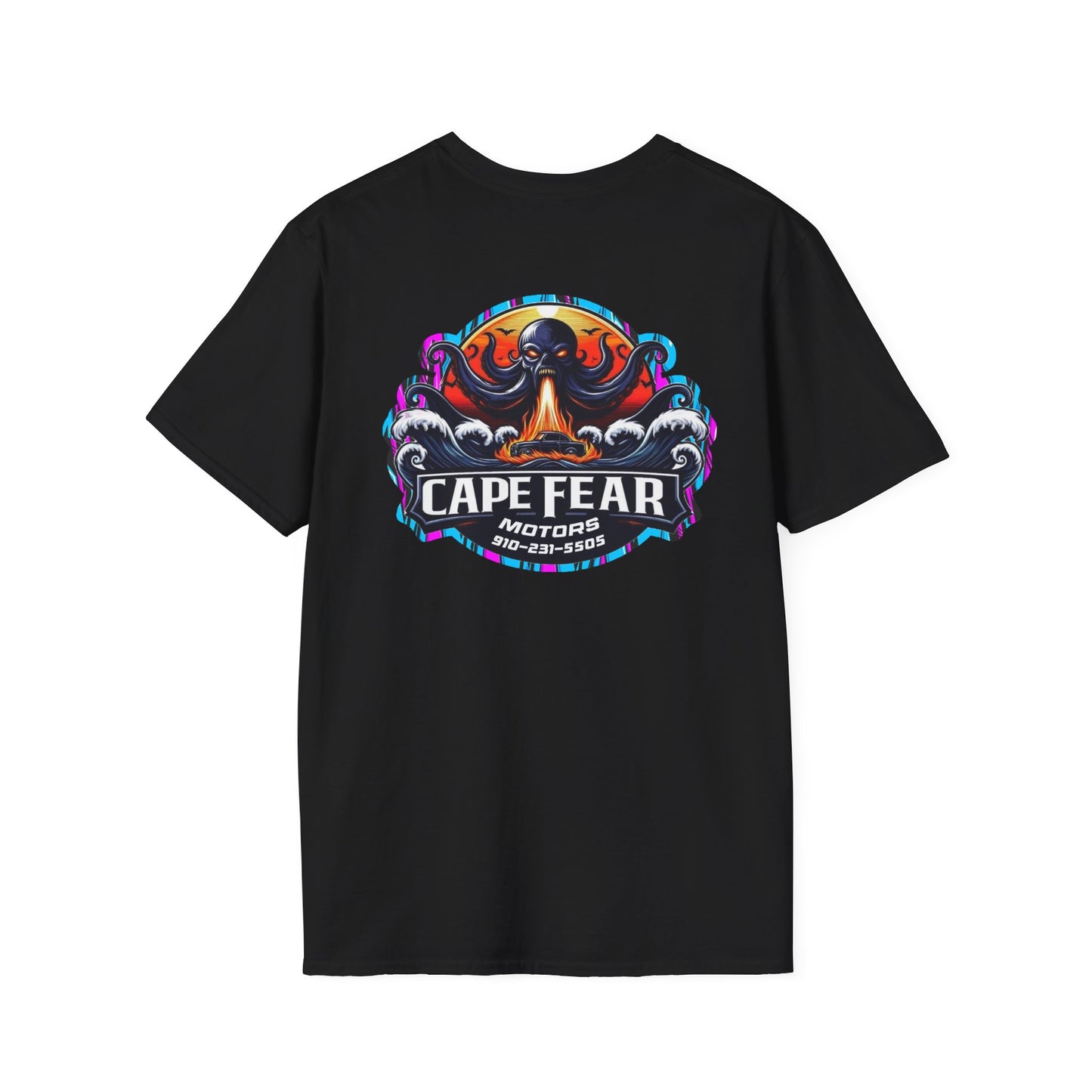 Cape Fear Motors Unisex Softstyle T-Shirt | Graphic Tee, Gift for Car Enthusiasts, Retro Motocross Shirt, Summer Casual Wear