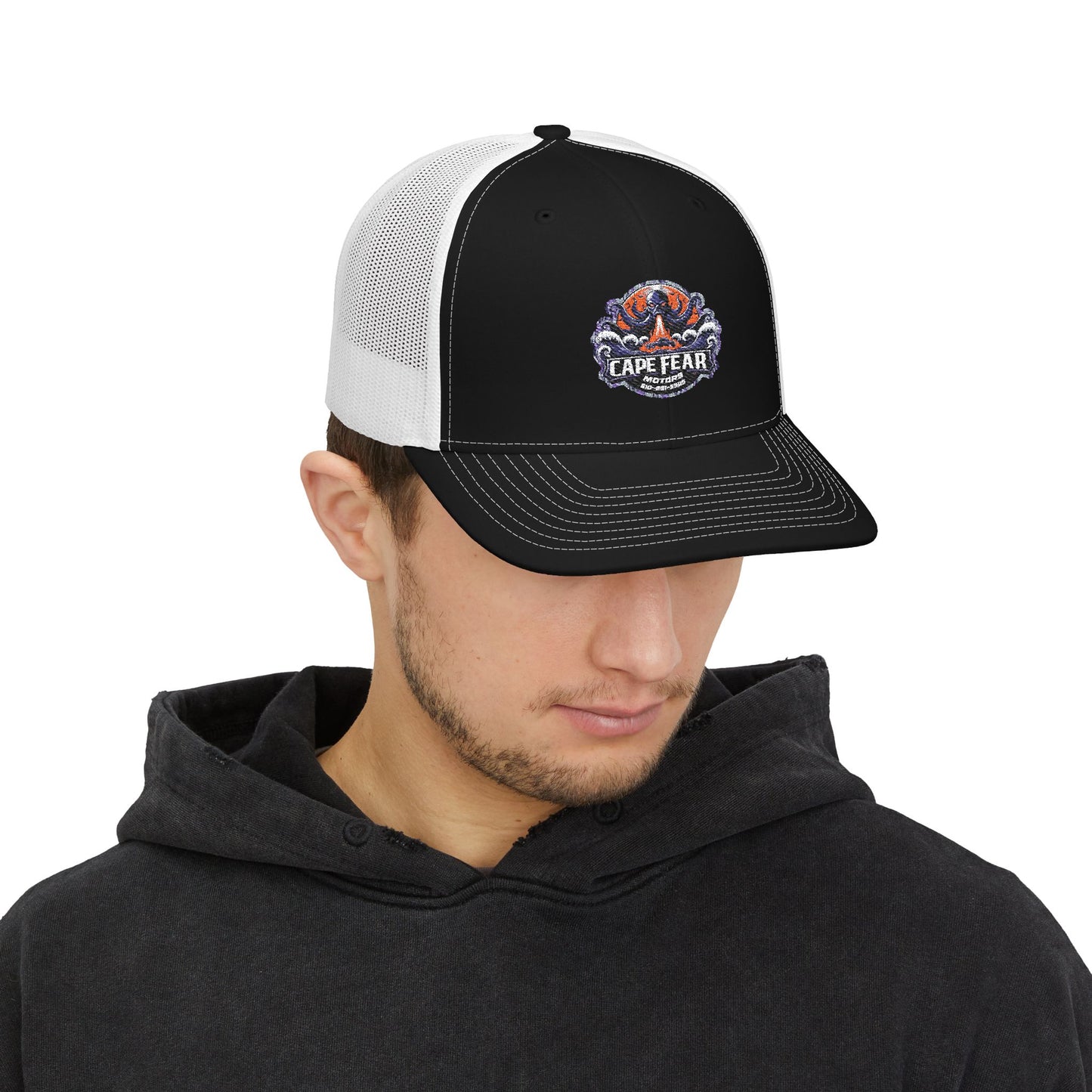 Cape Fear Snapback Trucker Cap - Stylish Embroidered Hat for Outdoor Adventures, Beach Days, Fishing Trips, Summer Festivals