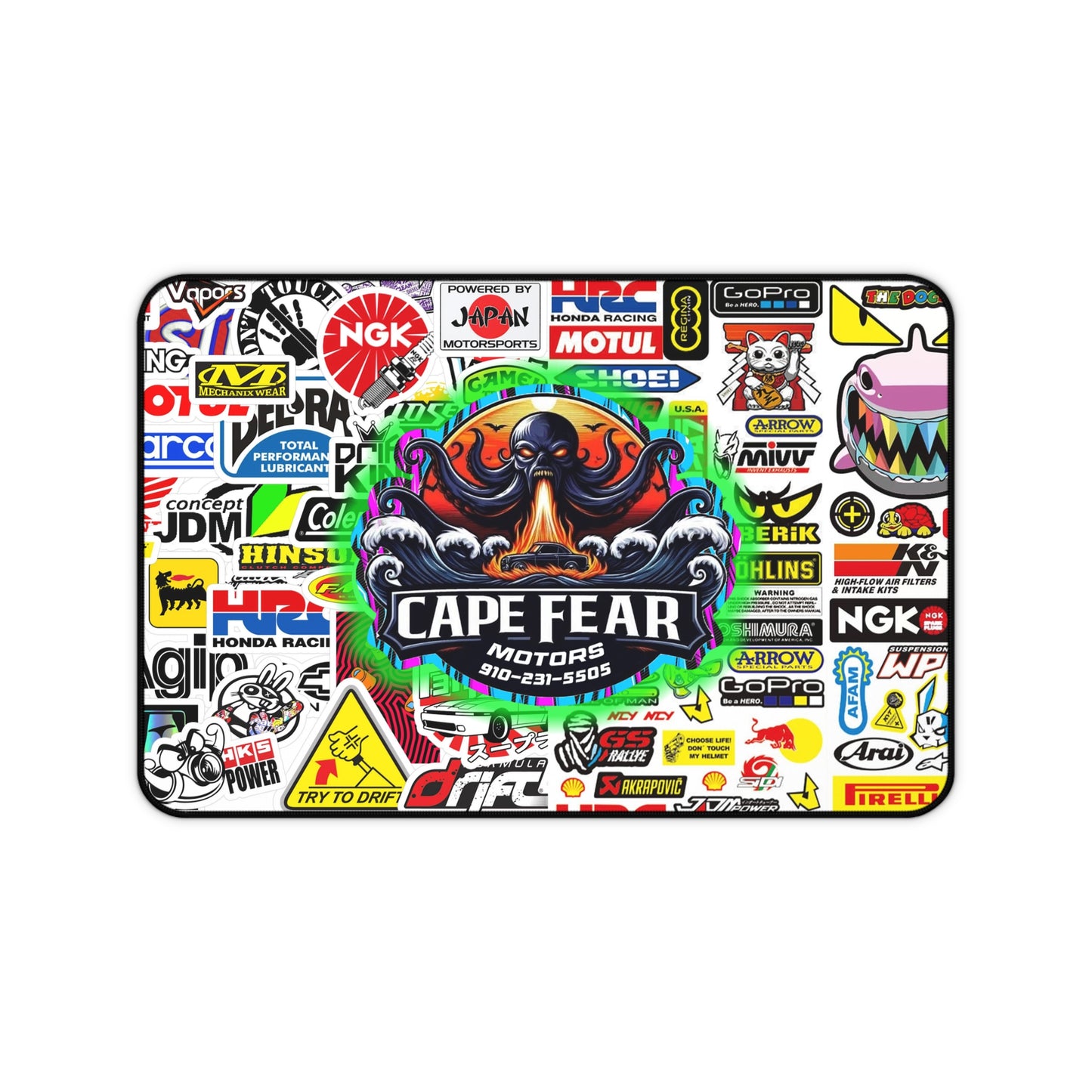 Custom Desk Mat with Cape Fear Motors Design, Office Accessory, Gamer Mouse Pad, Personalized Gift, Racing Decor